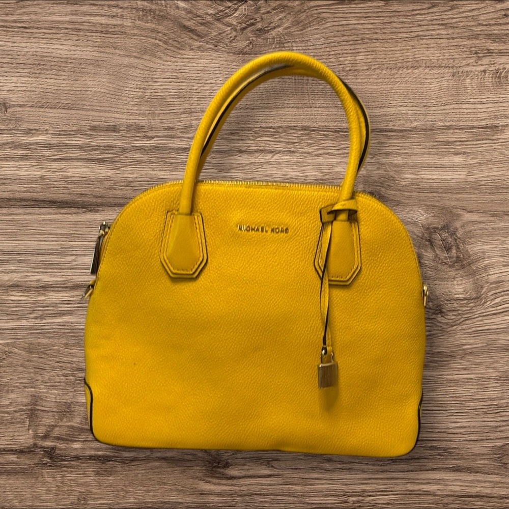 Michael Kors Yellow Satchel Bag